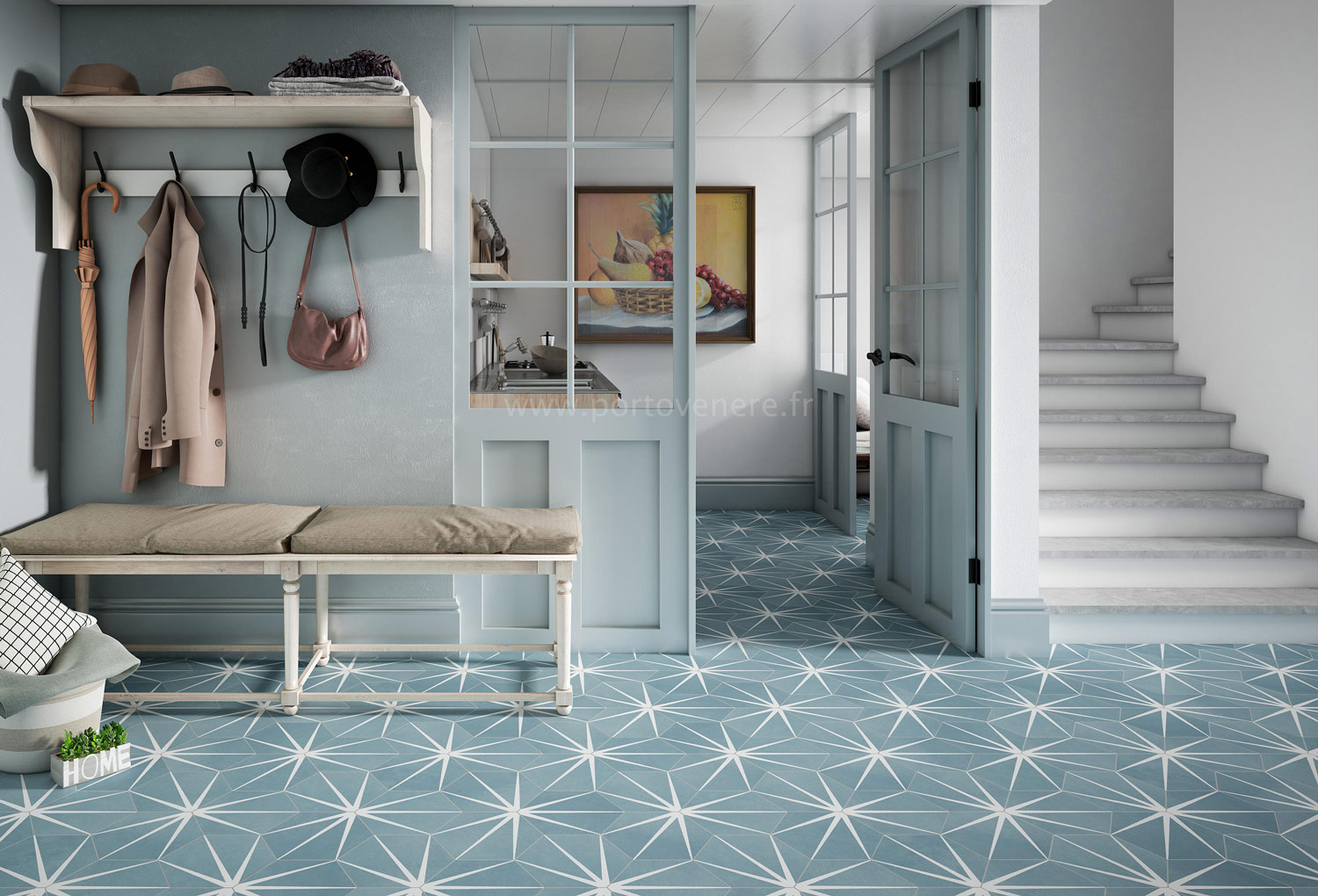 Carrelage imitation carreau ciment hexagonal STARFLOOR ...