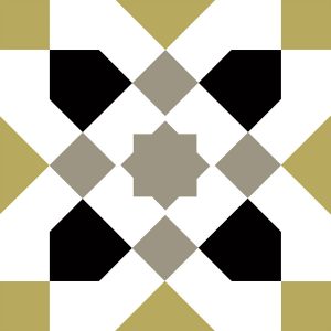 Grès cérame décoré esprit carreau de ciment