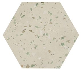 Carrelage hexagonal effet Terrazzo SUD Vert