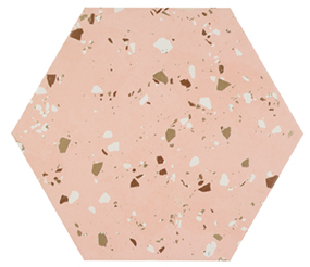Carrelage hexagonal effet Terrazzo SUD Rose