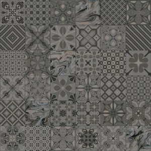 Carrelage esprit carreau ciment 20x20 noir graphite