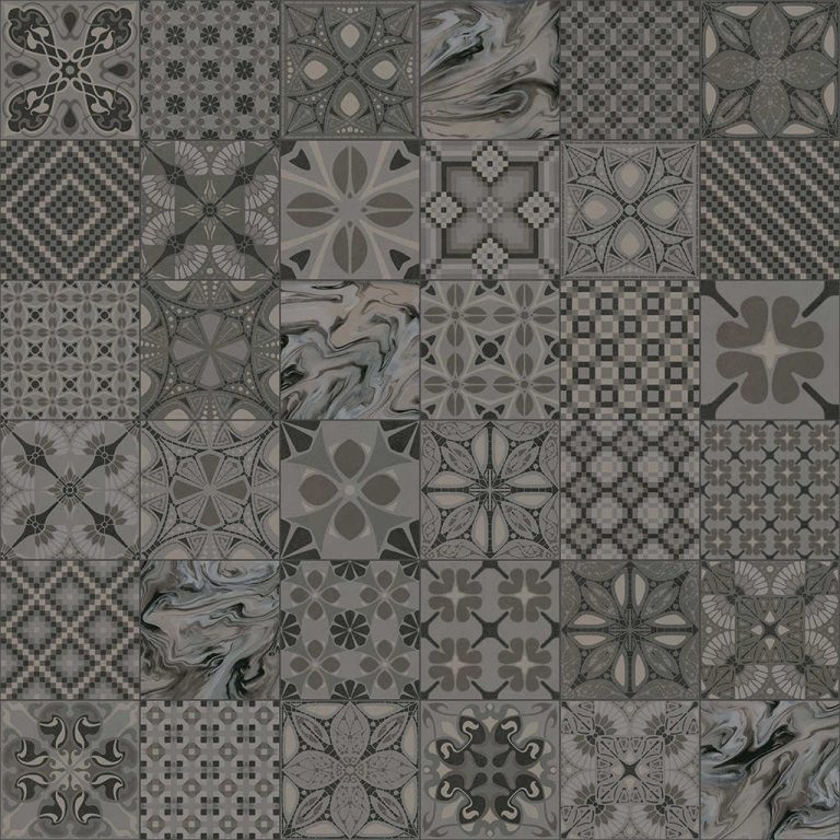 Carrelage esprit carreau ciment 20x20 noir graphite