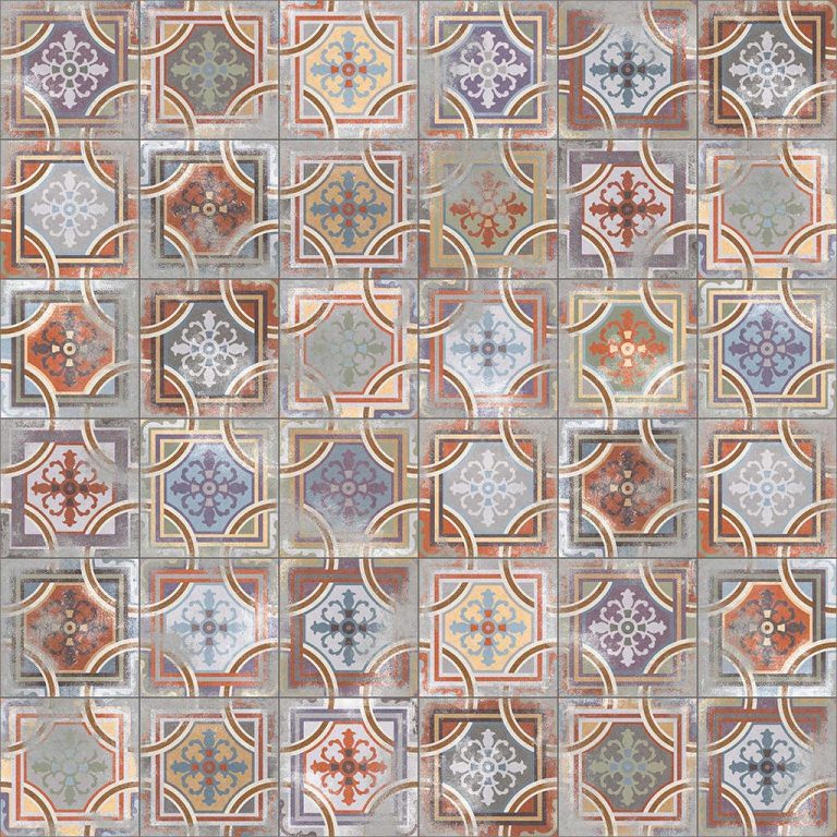 Carrelage imitation carreau ciment vieilli 20x20 sol et mur