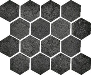 Carrelage mosaique hexagonale Structura coloris nero