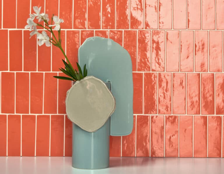 carrelage corail petit format 5x15 cm pour mur et sol