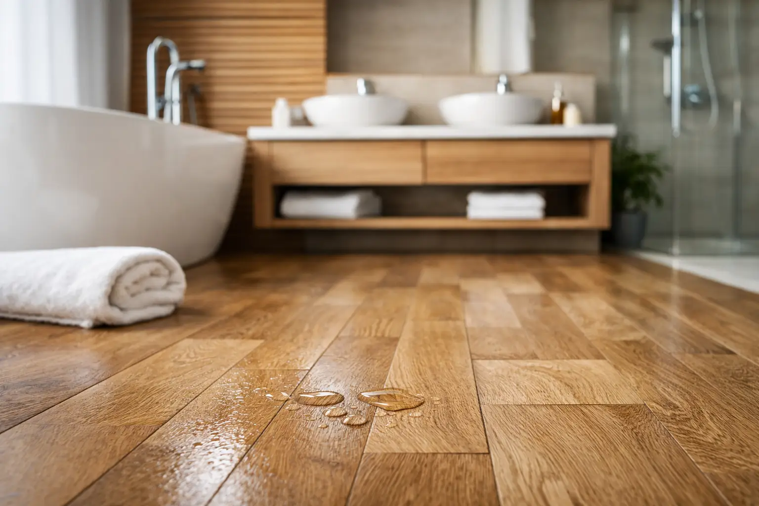 Parquet pour salle de bain: bon choix ?