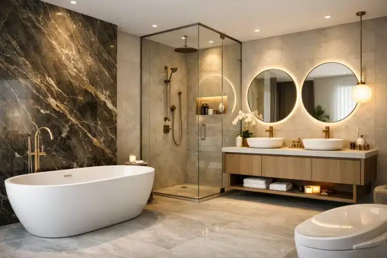Exemple rénovation salle de bain luxe