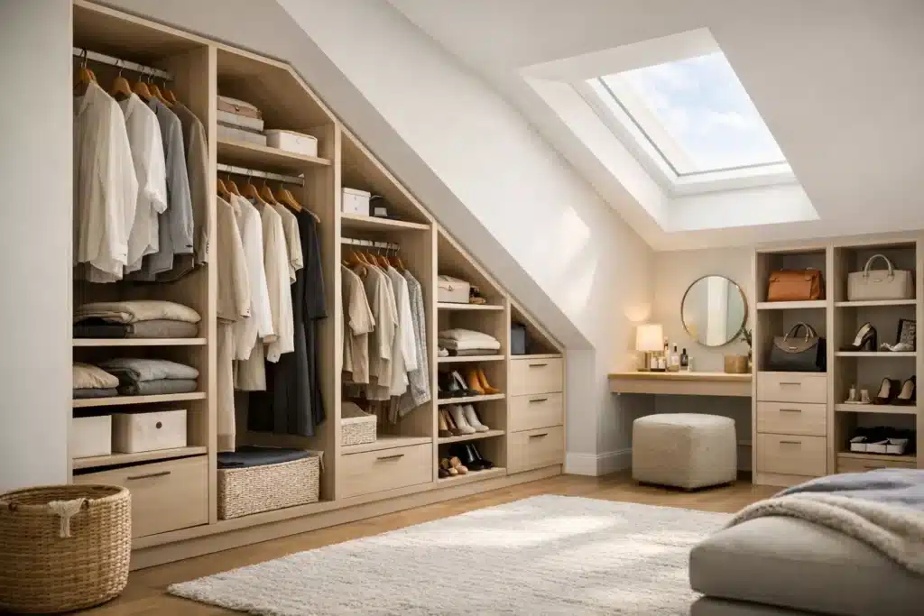 Réalisation de dressing sur mesure sous pente