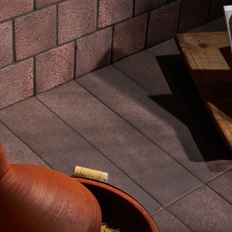 Carrelage artisanal haut de gamme en gres etiré Pantelleria Base Venere et Texture Venere 2