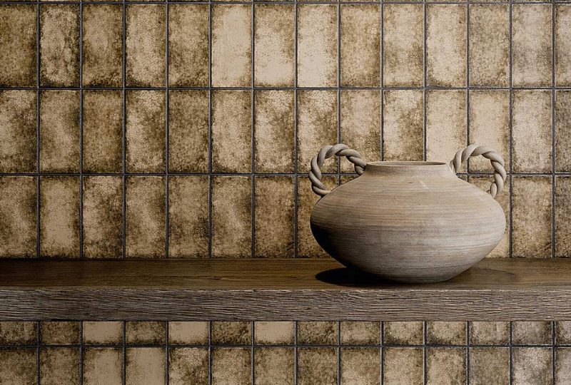 Crédence murale originale teinte-terre-ancienne format brique IRIS. Magasin Porto Venere dans l'Hérault 34