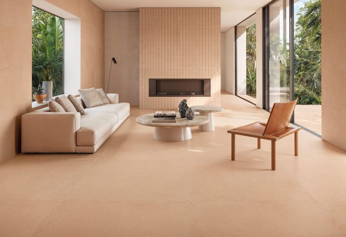 Carrelage intérieur et extérieur aspect pierre naturelle PIETRA MINERA au sol et décor relief Dune au mur - Magasin de carrelage PORTO VENERE MONTPELLIER dans l'Hérault 34