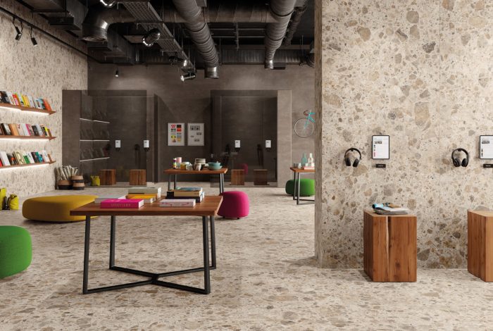 Carrelage effet pierre terrazzo beige promotion Montpellier RR08 30x60 3