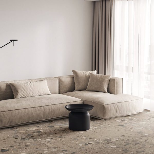 Carrelage effet terrazzo en grès cérame 5 coloris disponibles en finition terrazzo léger ou plus marqué TIVOLI pour intérieur et extérieur - Magasin Porto Venere à Montpellier 34