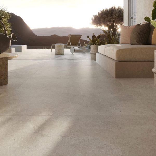 Carrelage de qualité pour terrasse et intérieur en continuité effet pierre contemporaine méditerranéenne PIERRE DU SUD magasin Porto Venere Montpellier 34