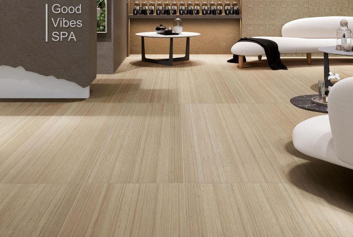 Carrelage imitation parquet bois bambou beige Yakuza