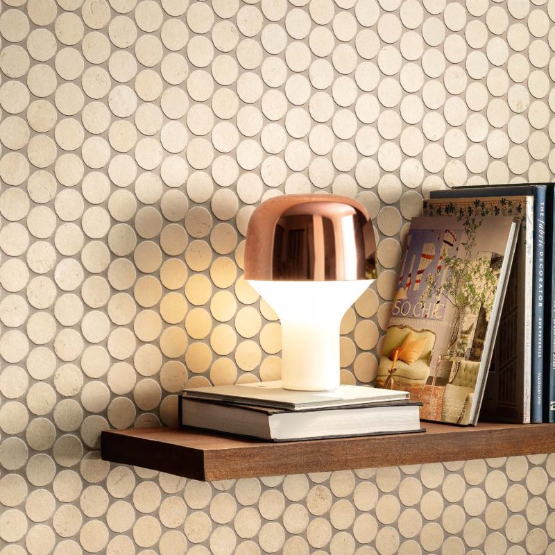 Carrelage mural effet béton beige Ueno Washi Beige mosaique Ring