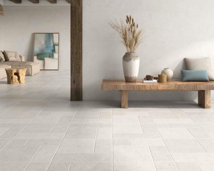 Carrelage mural et sol style contemporain clair Kansas Blanco 60x120 cm promotion petit prix Magasin Porto Venere à Montpellier 34