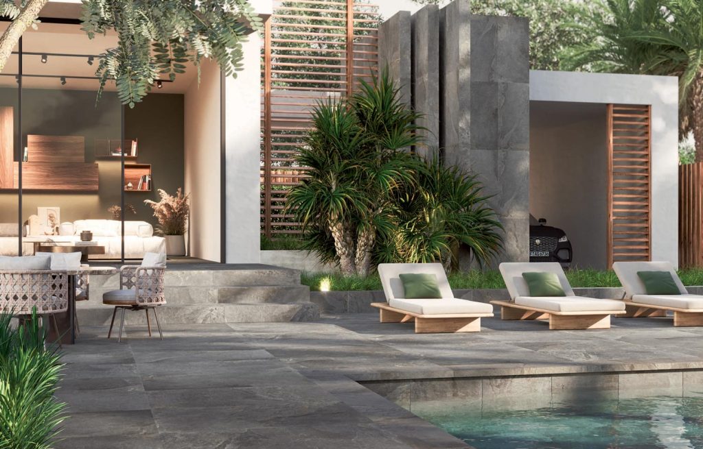 Carrelage gris terrasse et intérieur disponible dans plusieurs formats et coloris.