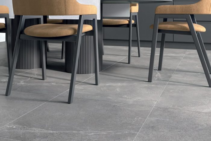 Carrelage sol cuisine coloris gris 60x60 cm effet pierre ENDOUA Rock