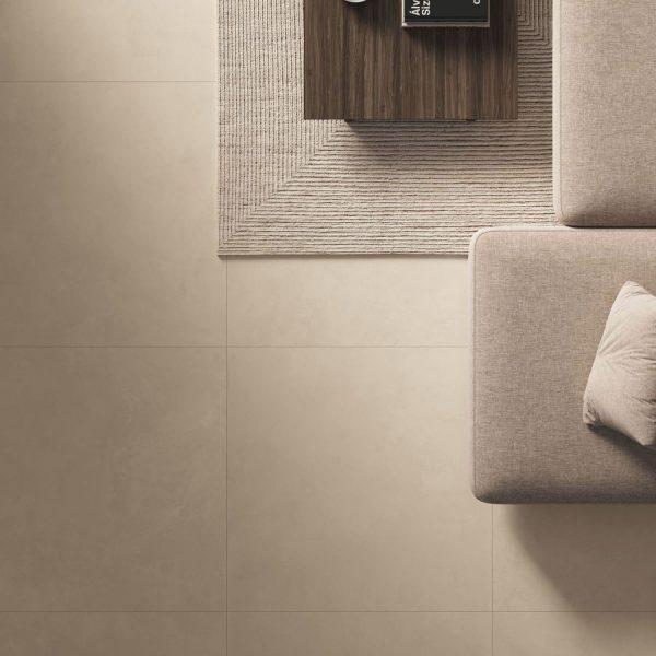 Carrelage sol et mur aspect béton ciré beige Vice Versa Cream 2