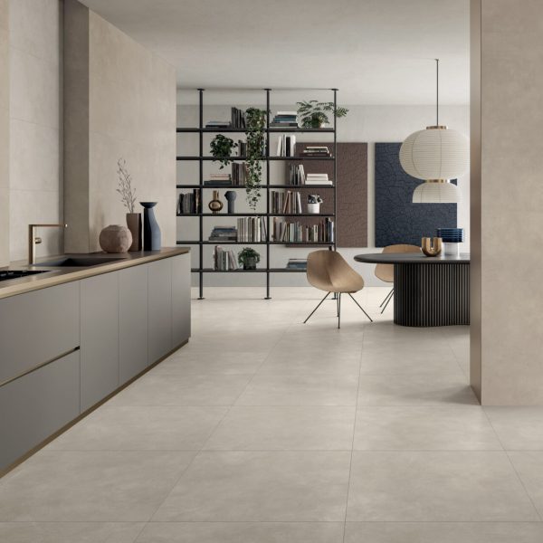 Carrelage sol et mur aspect béton ciré blanc Vice Versa Sand et Corda