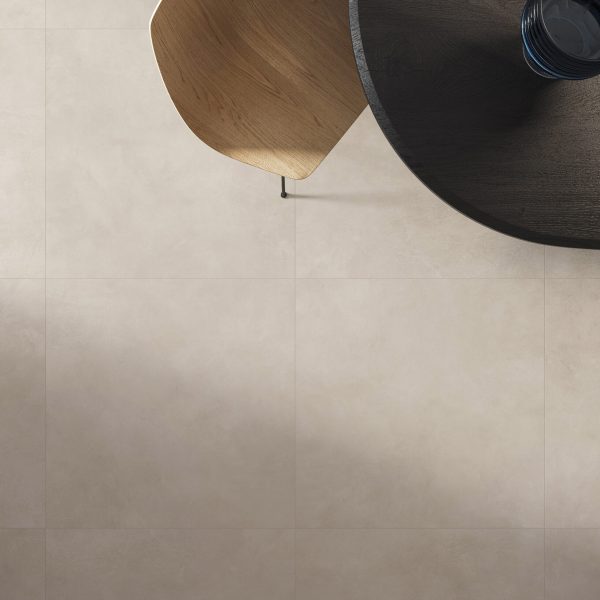 Carrelage sol et mur aspect béton ciré blanc Vice Versa Sand