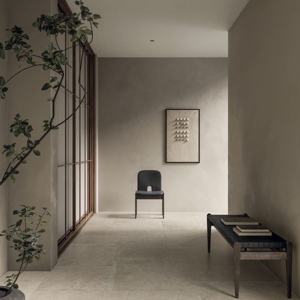 Carrelage sol intérieur opus grand format aspect pierre naturelle en gres cerame Pittsburgh Sunrise 2