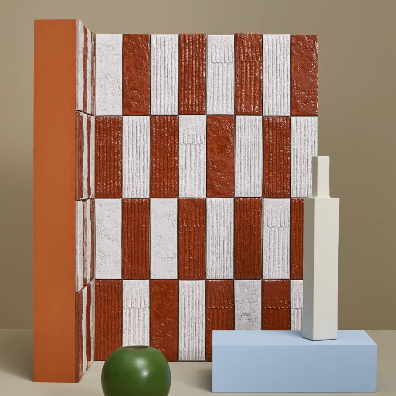Chamotte Mono Linea Quadra Bianco e Terra