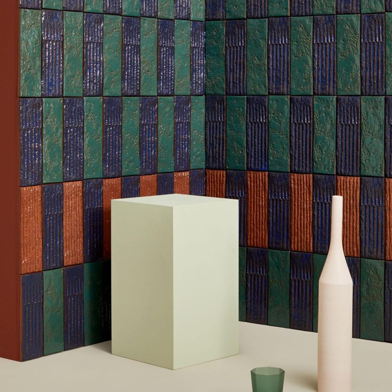 Chamotte Mono Verde Linea Terra Quadra Blu
