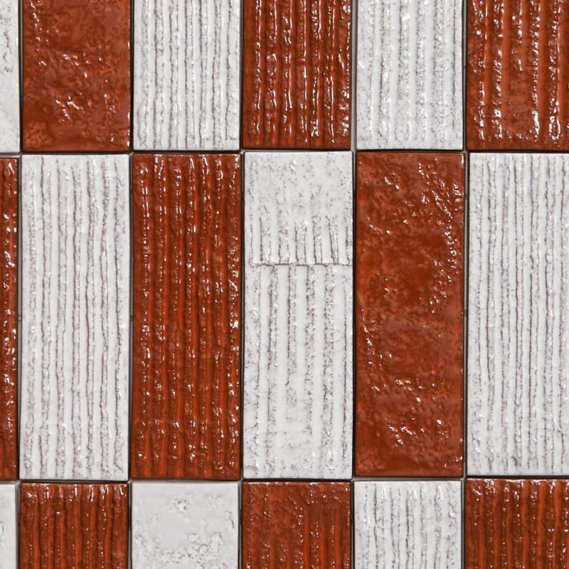 Chamotte Mono e Linea Rosso Linea e Quadra Bianco