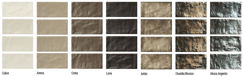 Carrelage Iris en grès cérame  format brique  7x14 cm