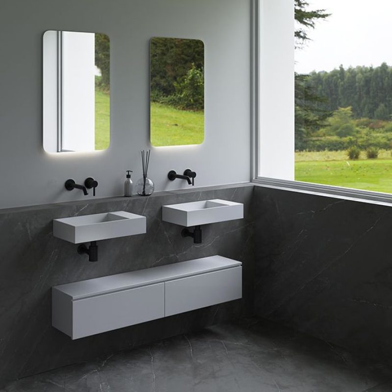 Lavabo compact mural