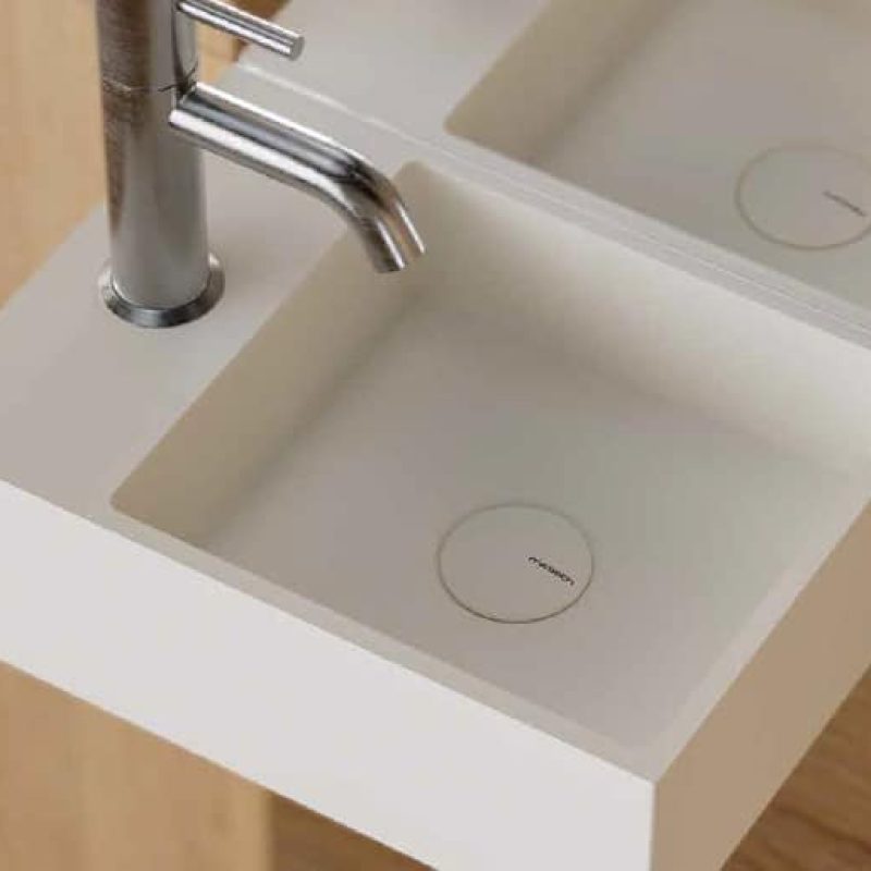 Lave-mains blanc de qualité perçage gauche ou droite fixation murale