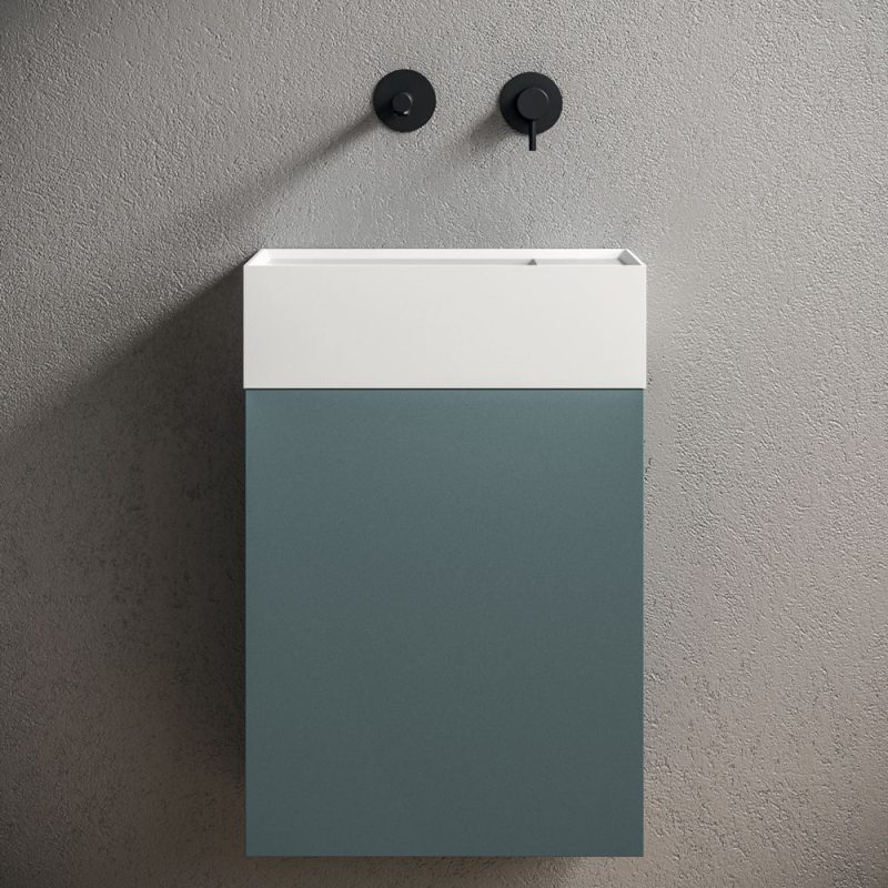Lave mains compact personnalisable en coloris et avec ou sans tablettes et accessoires