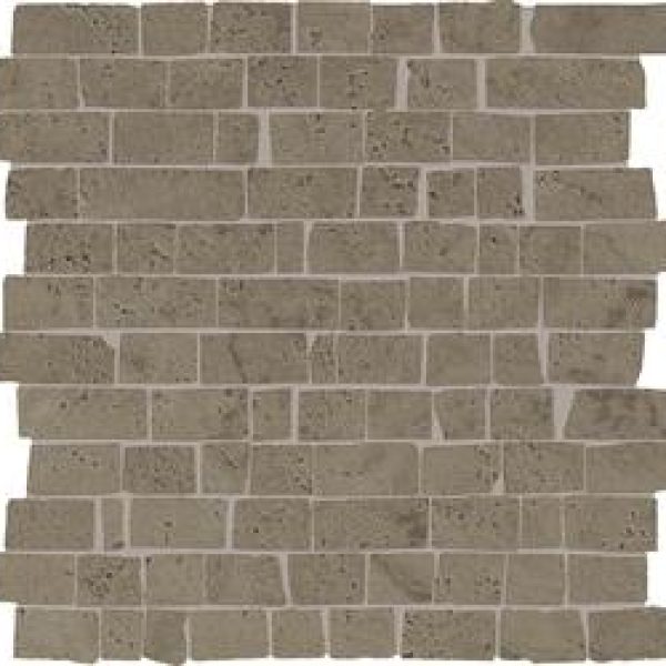 Magasin carrelage travertin mosaique en grès cérame Brumata travertin Mini Block Minimal chocolat proche de Montarnaud 34