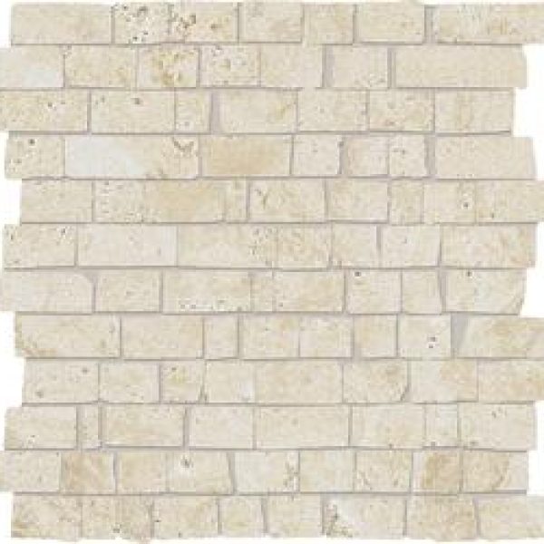 Magasin carrelage travertin mosaique en grès cérame Brumata travertin Mini Block Minimal cream proche de Agde 34