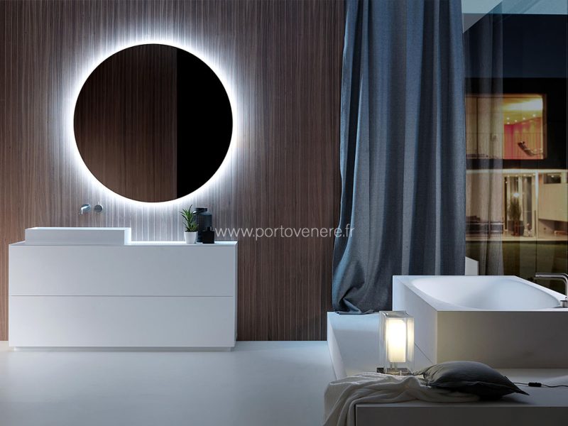 Meuble de salle de bain pose au sol laqué blanc brillant Pure Composition 1 - 3