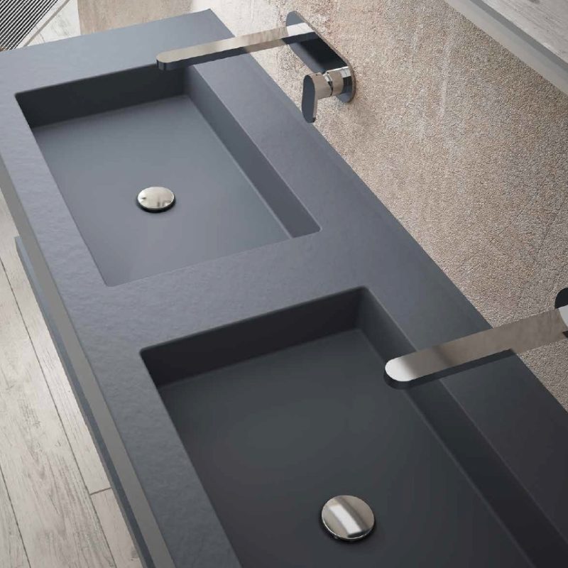 Double vasque salle de bain anthracite