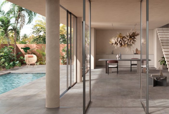 carrelage contemporain aspect béton Architecture