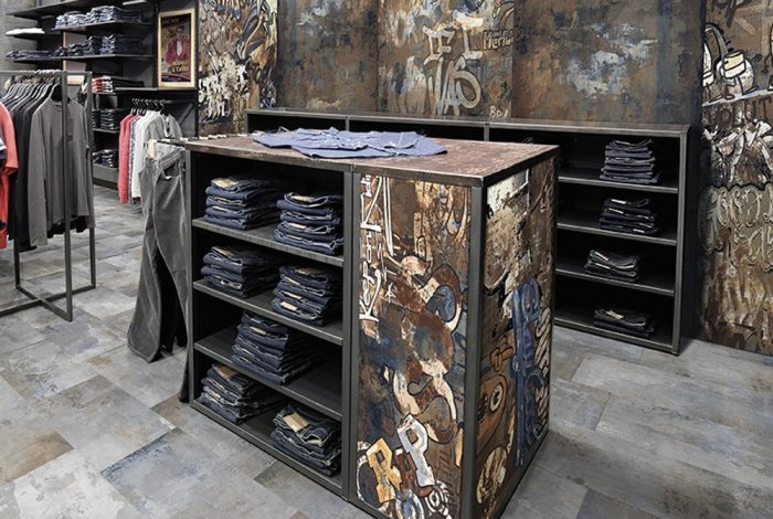 Carrelage design aspect métallisé VICOLO